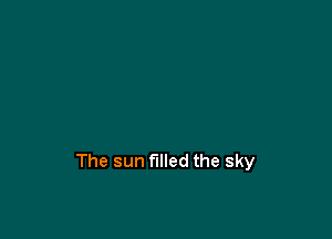 The sun filled the sky