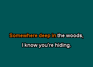 Somewhere deep in the woods,

I know you're hiding.