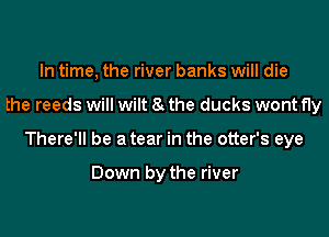 In time, the river banks will die
the reeds will wilt 8t the ducks wont fly
There'll be atear in the otter's eye

Down by the river