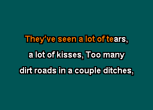 They've seen a lot oftears,

a lot of kisses, Too many

dirt roads in a couple ditches,
