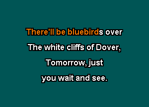 There'll be bluebirds over

The white cliffs of Dover,

Tomorrow, just

you wait and see.