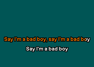 Say I'm a bad boy, say I'm a bad boy

Say I'm a bad boy