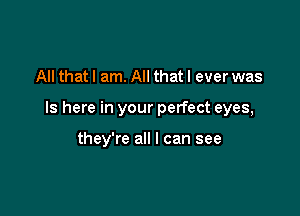 All that I am. All that I ever was

Is here in your perfect eyes,

they're all I can see