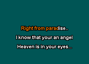 Right from paradise..

lknow that your an angel

Heaven is in your eyes...