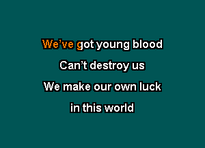 We've got young blood

Cam destroy us
We make our own luck

in this world