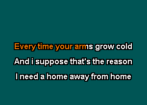 Every time your arms grow cold

And i suppose that's the reason

I need a home away from home