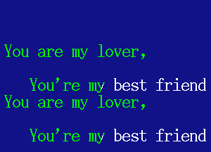 You are my lover,

Youyre my best friend
You are my lover,

Youyre my best friend