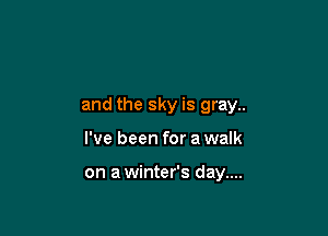 and the sky is gray..

I've been for a walk

on a winter's day....