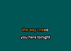 the wayl need

you here tonight