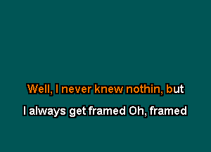 Well, I never knew nothin, but

I always get framed Oh, framed