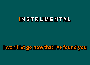 INSTRUMENTAL

I won't let go now that I've found you
