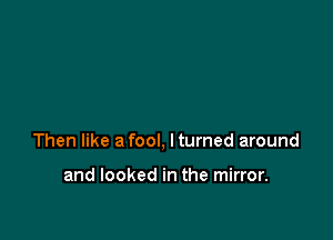 Then like a fool, Itumed around

and looked in the mirror.