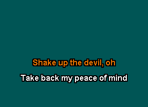 Shake up the devil, oh

Take back my peace of mind