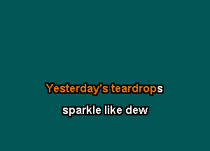 Yesterday's teardrops

sparkle like dew