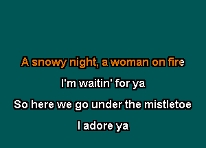 A snowy night. a woman on fire

I'm waitin' for ya
80 here we go under the mistletoe

I adore ya