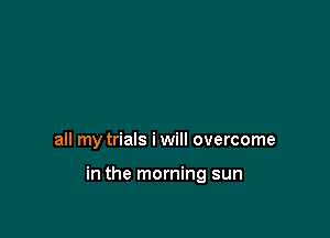 all my trials iwill overcome

in the morning sun