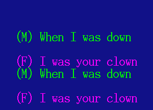 (M) When I was down

(M) When I was down