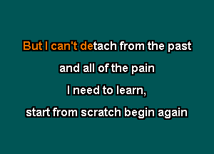 But I can't detach from the past
and all ofthe pain

I need to learn,

start from scratch begin again