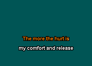 The more the hurt is

my comfort and release