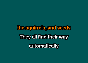 the squirrels, and seeds

They all find their way

automatically