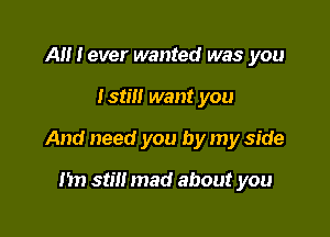 AM I ever wanted was you

Istm want you

And need you by my side

nn stilt mad about you