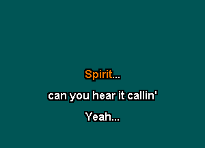 Spirit...

can you hear it callin'
Yeah...