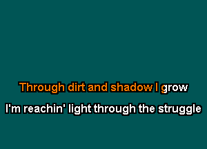 Through dirt and shadowl grow

I'm reachin' light through the struggle