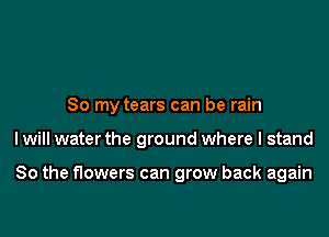 So my tears can be rain

I will water the ground where I stand

80 the flowers can grow back again