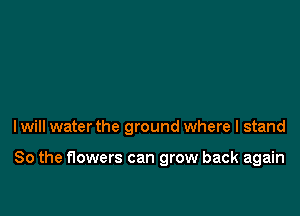 I will water the ground where I stand

80 the flowers can grow back again