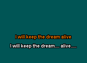 Iwill keep the dream alive

Iwill keep the dream... alive .....