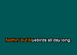 Nothin' but bluebirds all day long.