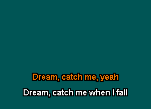 Dream. catch me, yeah

Dream, catch me when lfall