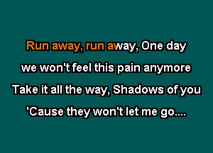 Run away, run away, One day
we won't feel this pain anymore
Take it all the way, Shadows of you

'Cause they won't let me go....
