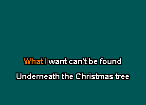 What I want can't be found

Underneath the Christmas tree