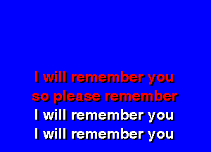 I will remember you
I will remember you