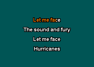 Let me face

The sound and fury

Let me face

Hurricanes