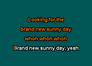 Looking for the
brand new sunny day
whoh whoh whoh

Brand new sunny day, yeah