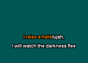I raise a hallelujah,

I will watch the darkness flee