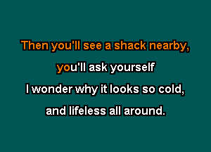 Then you'll see a shack nearby,

you'll ask yourself
lwonderwhy it looks so cold,

and lifeless all around.