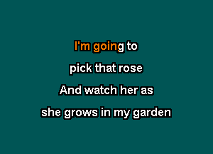 I'm going to
pick that rose

And watch her as

she grows in my garden