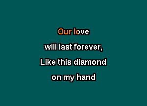Our love

will last forever,

Like this diamond

on my hand