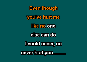 Eventhough

you've hurt me

kenoone
dsecando
lcould never, no

neverhunyou ...........