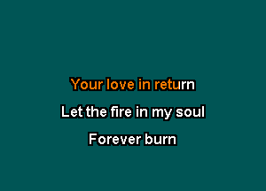 Your love in return

Let the fire in my soul

Forever burn