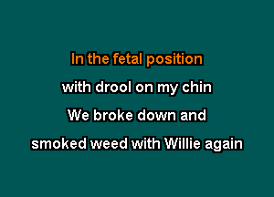 In the fetal position

with drool on my chin

We broke down and

smoked weed with Willie again
