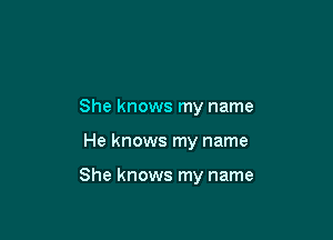 She knows my name

He knows my name

She knows my name