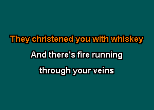 They christened you with whiskey

And there's fire running

through your veins