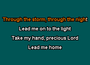 Through the storm, through the night

Lead me on to the light
Take my hand, precious Lord

Lead me home