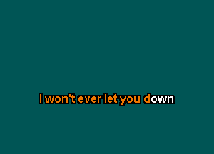 lwon't ever let you down