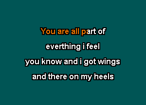 You are all part of

everthing i feel

you know and i got wings

and there on my heels