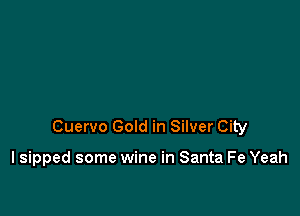 Cuervo Gold in Silver City

I sipped some wine in Santa Fe Yeah